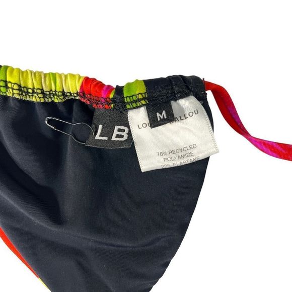 NEW Louisa Ballou Mini Ring Triangle Bikini Electric Pink Flower Medium - Picture 8 of 11